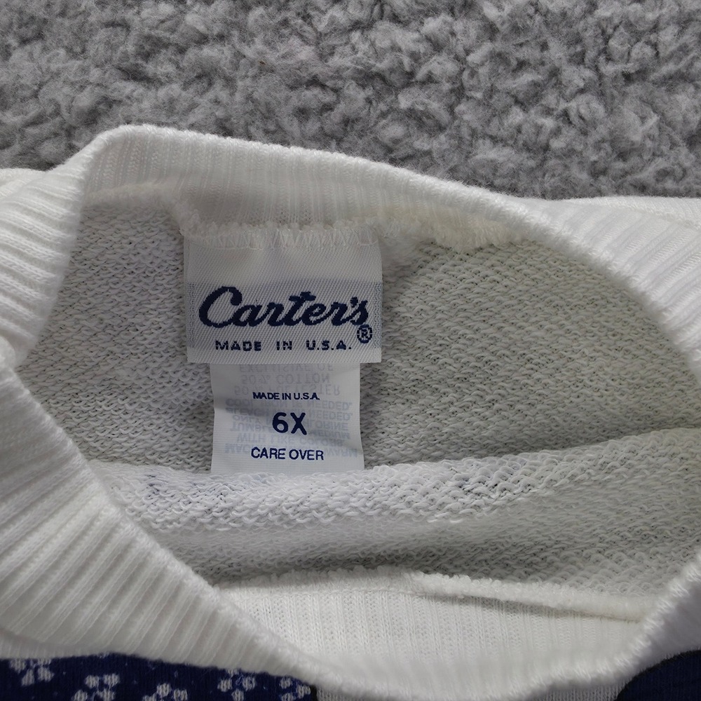 Vintage Carters Kids 6X Ship To Shore Nautical Sweatshirt Pants Set Blue White - Picture 5 of 13